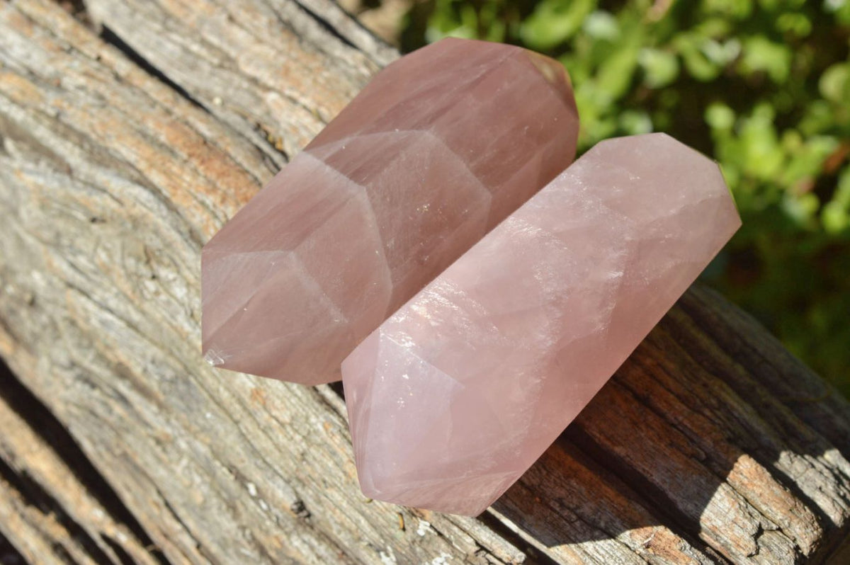 Polished Stunning Double Terminated Gemmy Rose Quartz Points (Various Shades Of Pink) x 12 From Madagascar - TopRock
