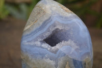 Polished Blue Lace Agate Standing Free Forms  x 2 From Nsanje, Malawi - Toprock Gemstones and Minerals