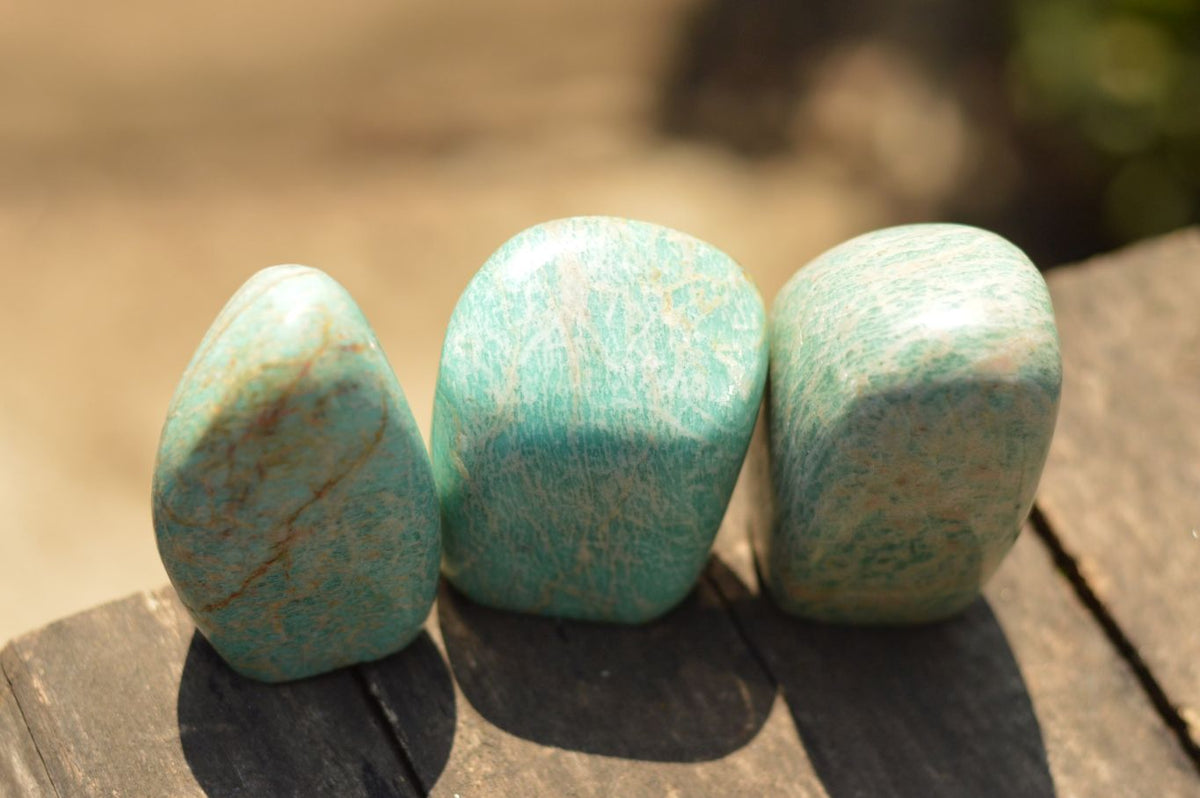 Polished Blue Kobi Amazonite Standing Free Forms x 6 From Zimbabwe - TopRock