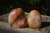 Polished Carnelian Agate Standing Free Forms  x 2 From Madagascar - Toprock Gemstones and Minerals