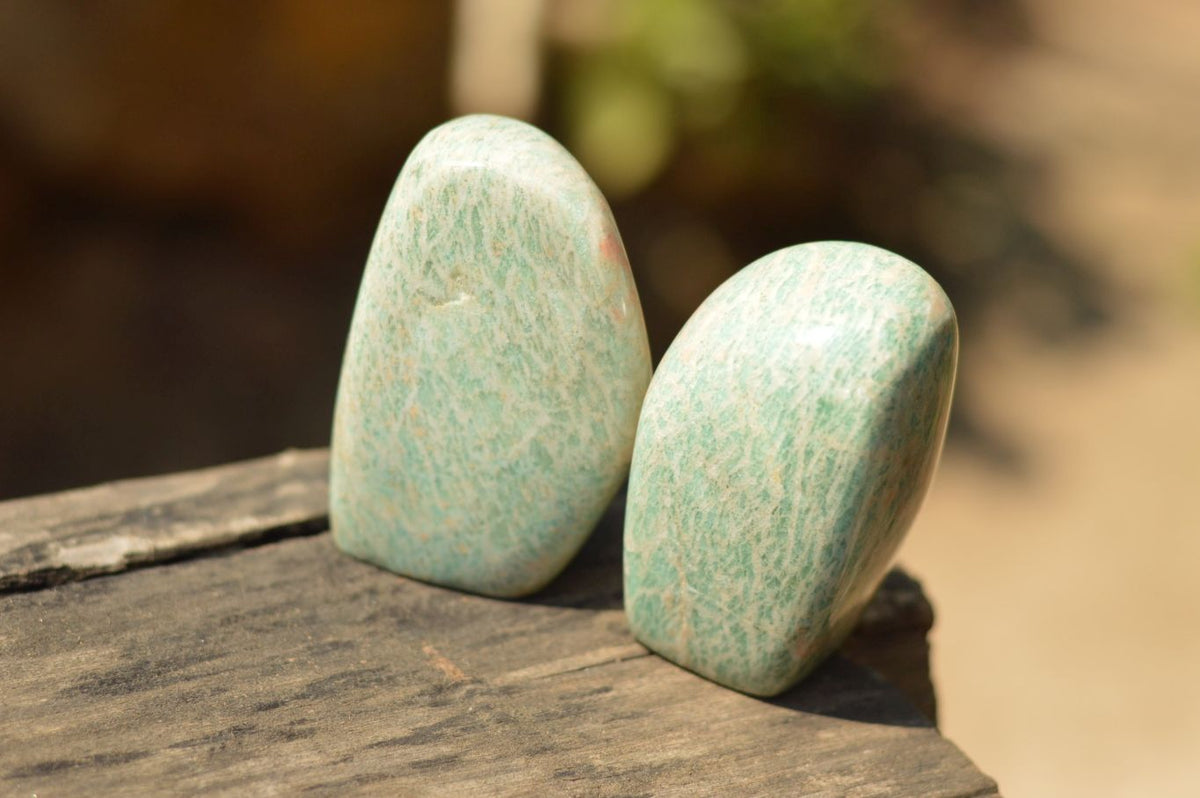Polished Blue Kobi Amazonite Standing Free Forms x 6 From Zimbabwe - TopRock