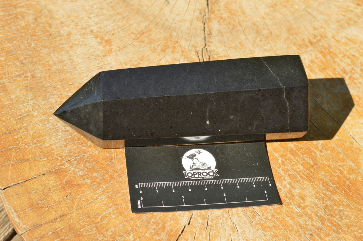 Polished Pitch Black Basalt Points x 3 From Madagascar - TopRock
