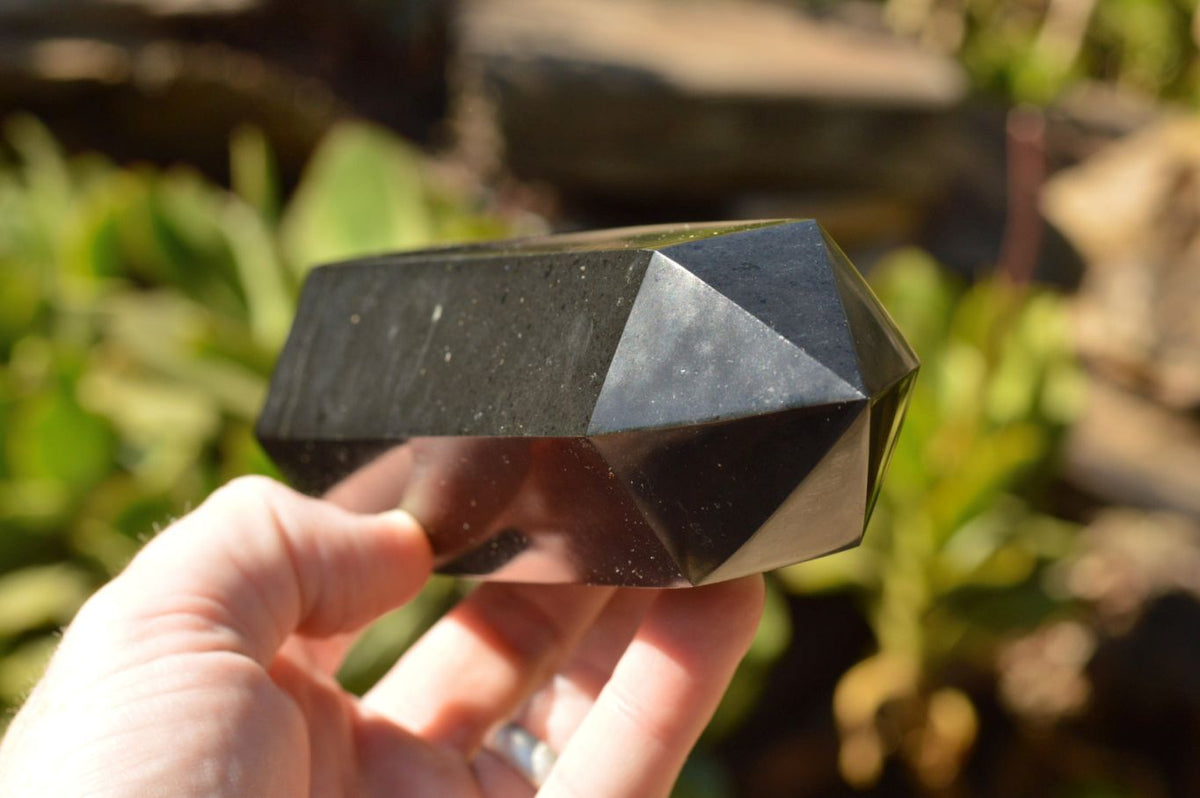 Polished Pitch Black Basalt Points x 3 From Madagascar - TopRock