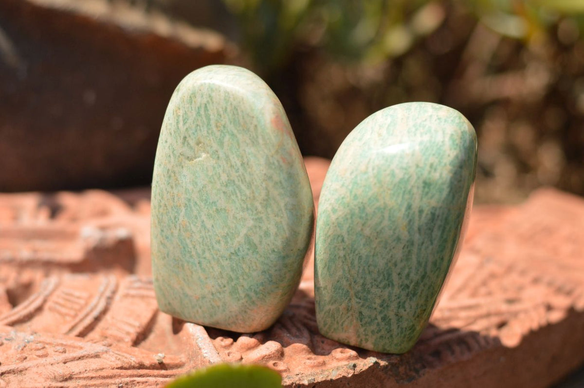 Polished Blue Kobi Amazonite Standing Free Forms x 6 From Zimbabwe - TopRock