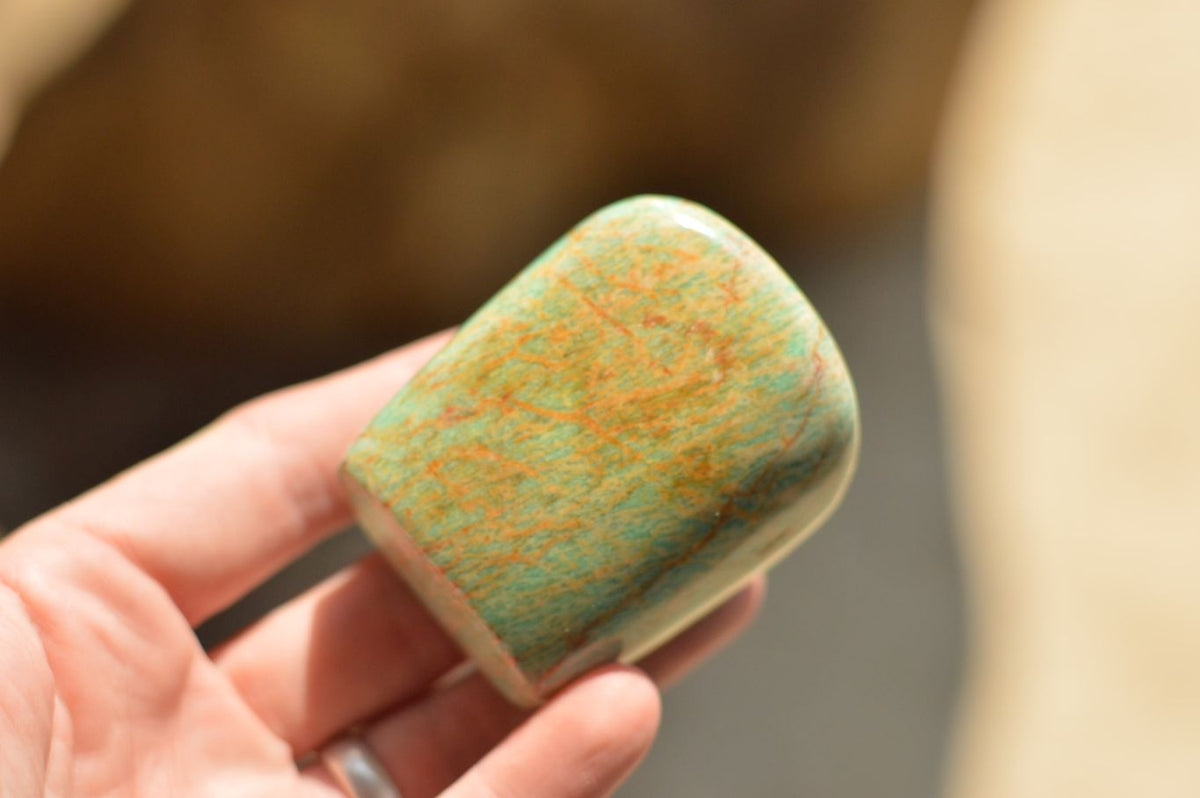 Polished Blue Kobi Amazonite Standing Free Forms x 6 From Zimbabwe - TopRock