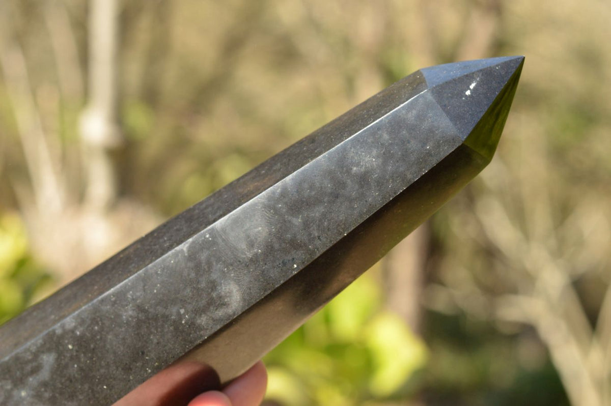 Polished Pitch Black Basalt Points x 3 From Madagascar - TopRock