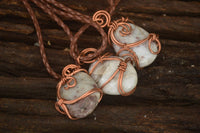 Polished  Copper Wire Wrapped Rubellite In Matrix Pendants x 6 From Madagascar - Toprock Gemstones and Minerals