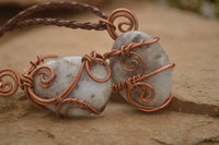 Polished  Copper Wire Wrapped Rubellite In Matrix Pendants x 6 From Madagascar - Toprock Gemstones and Minerals