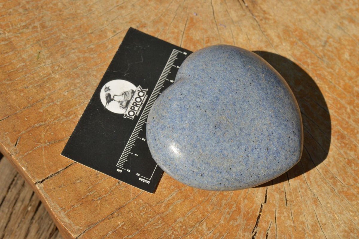 Polished Highly Selected Medium Sized Blue Lazulite Hearts x 6 From Madagascar - TopRock