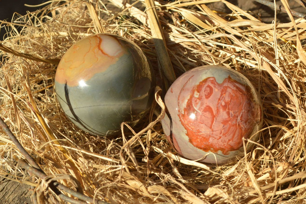 Polished Small Highly Selected Polychrome/Picasso Jasper Spheres x 6 From North West Coast, Madagascar - TopRock