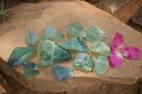Polished Watermelon Fluorite Free Forms - Sold per 1 kg (12 pp) - From Uis, Namibia - TopRock