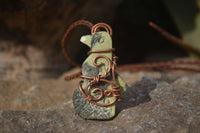 Polished Copper Wire Wrapped Ancient Eagle Pendants  x 6 From Southern Africa - Toprock Gemstones and Minerals