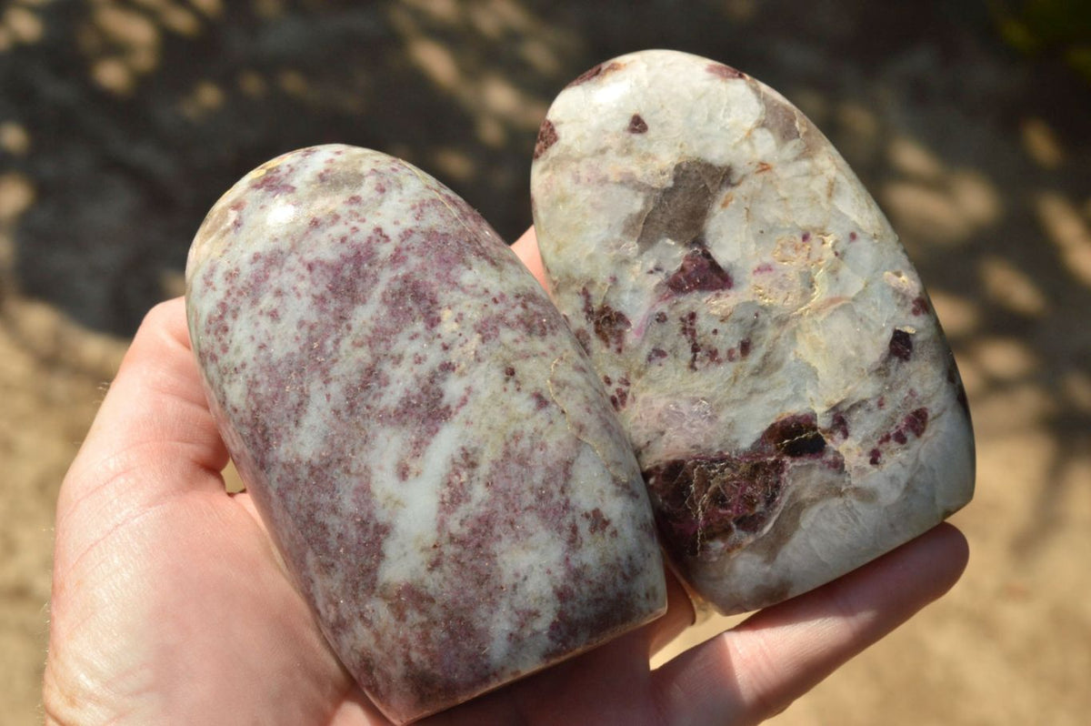 Polished Small Pink Tourmaline Rubellite Standing Free Forms x 3 From Madagascar - TopRock