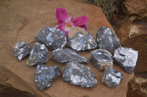 Natural Rare Silver Lead Galena Specimens  x 12 From Kaokoveld, Namibia - TopRock