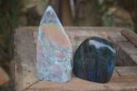 Polished Labradorite Standing Free Forms With Purple & Blue Flash  x 2 From Tulear, Madagascar - Toprock Gemstones and Minerals