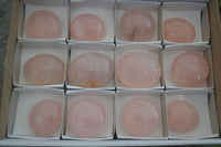 Polished Gemmy Pink Rose Quartz Palm Stones  x 12 From Madagascar - Toprock Gemstones and Minerals