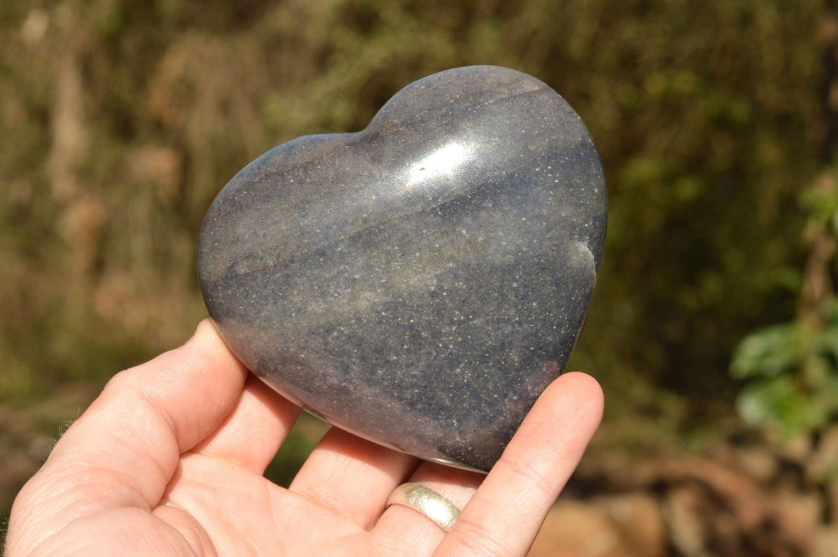 Polished Highly Selected Medium Sized Blue Lazulite Hearts x 6 From Madagascar - TopRock