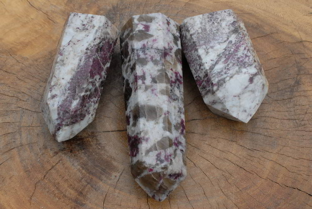Polished Pink Rubellite Tourmaline In Matrix Crystal Points x 2 From Ambatondrazaka, Madagascar - TopRock