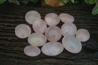 Polished Gemmy Pink Rose Quartz Palm Stones  x 12 From Madagascar - Toprock Gemstones and Minerals
