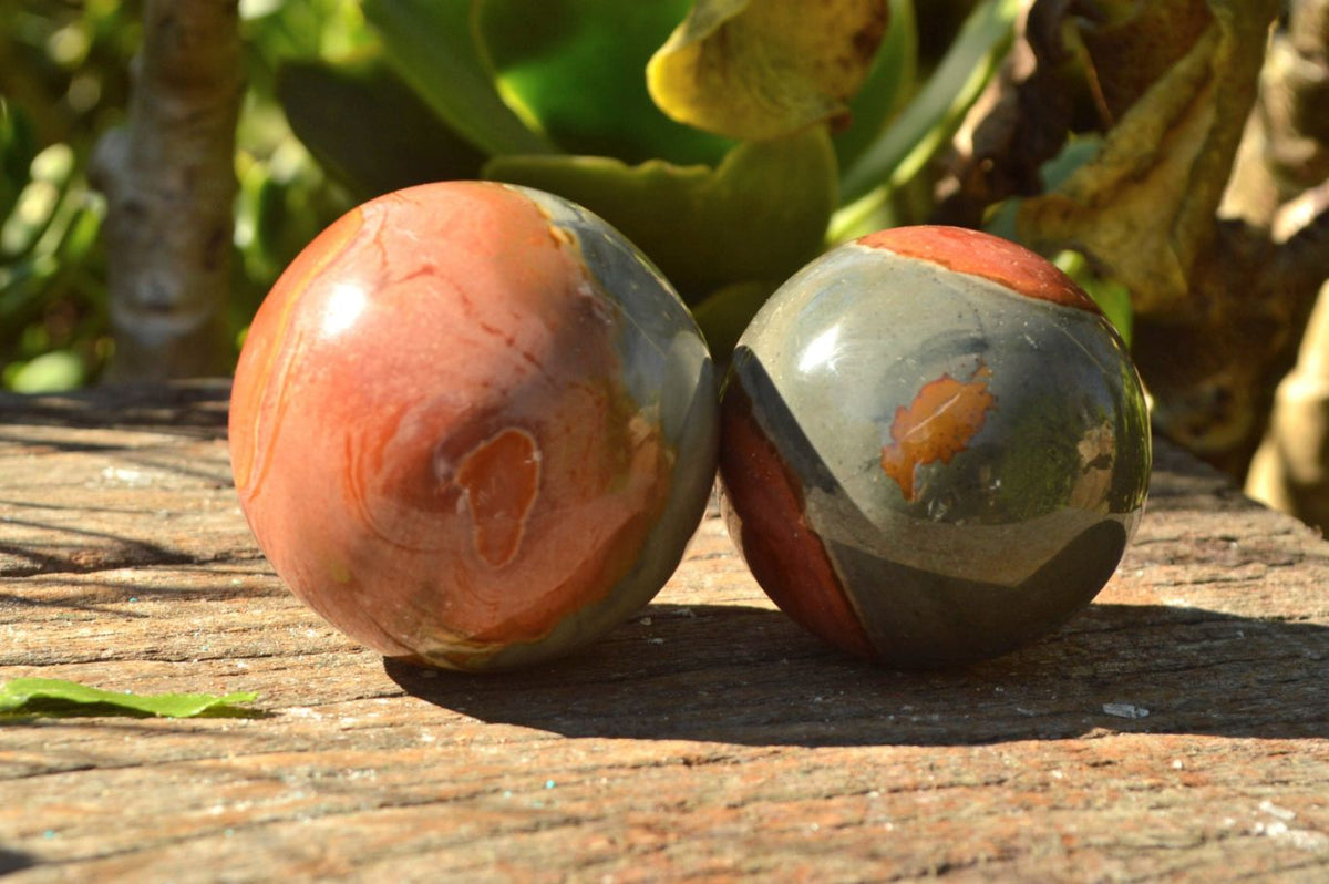 Polished Small Highly Selected Polychrome/Picasso Jasper Spheres x 6 From North West Coast, Madagascar - TopRock