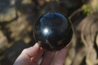 Polished Schorl Black Tourmaline Spheres x 3 From Madagascar - Toprock Gemstones and Minerals