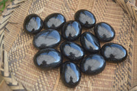 Polished Schorl Black Tourmaline Palm Stones  x 12 From Madagascar - Toprock Gemstones and Minerals