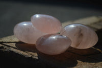 Polished Gemmy Pink Rose Quartz Palm Stones  x 12 From Madagascar - Toprock Gemstones and Minerals