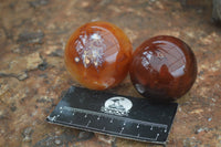 Polished Vibrant Carnelian Agate Spheres  x 5 From Madagascar - Toprock Gemstones and Minerals