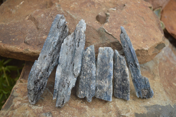 Natural Medium Sized Blue Kyanite with Black Mica Crystals x Sold per 1 Kg -  From Karoi, Zimbabwe - TopRock
