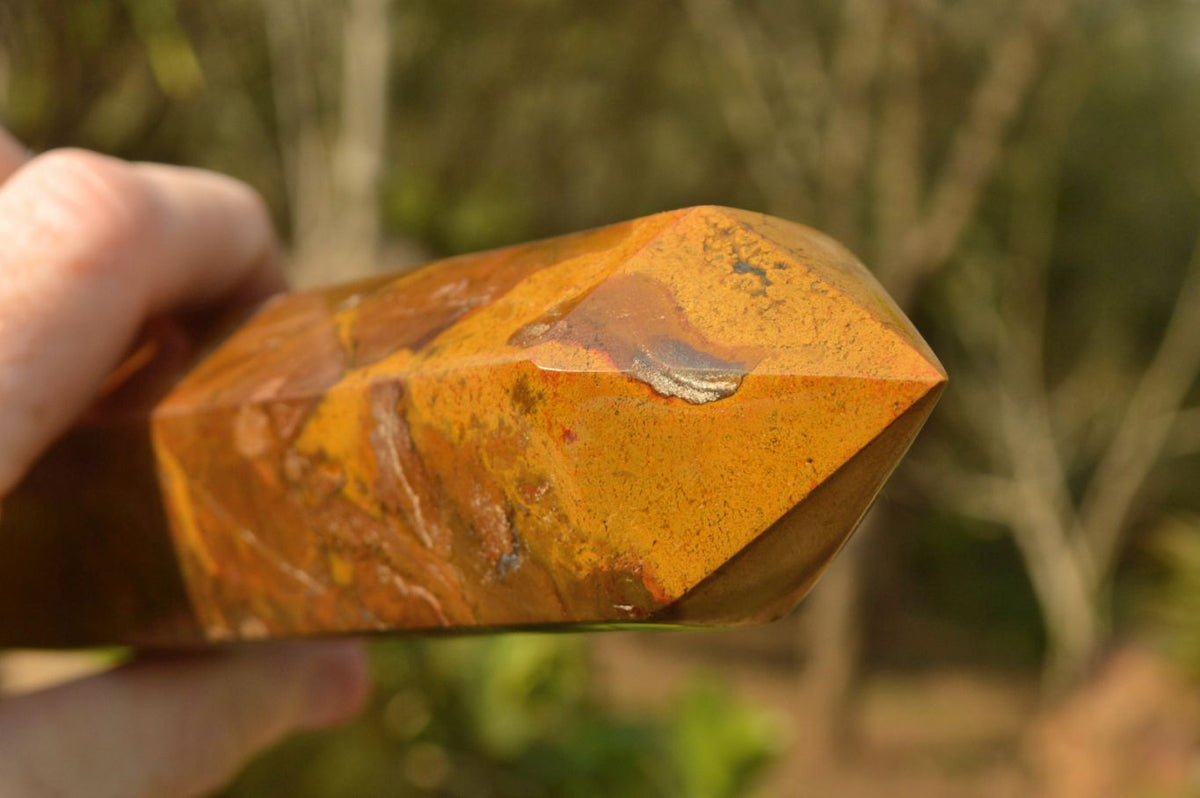 Polished Yellow - Brown Ocean Jasper Towers x 3 From Madagascar - TopRock
