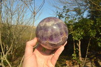 Polished  Amethyst Spheres (Nice Crystalline Vug On One) x 2 From Madagascar - TopRock