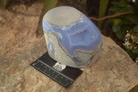 Polished  Blue Lace Agate Standing Free Form  x 1 From Nsanje, Malawi - Toprock Gemstones and Minerals
