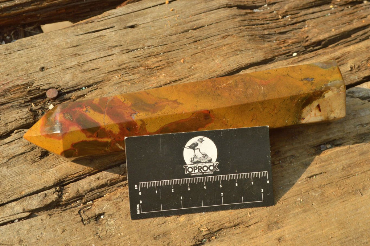 Polished Yellow - Brown Ocean Jasper Towers x 3 From Madagascar - TopRock