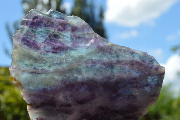 Polished Semi Translucent Watermelon Fluorite Slices x 3 From Uis, Namibia - TopRock