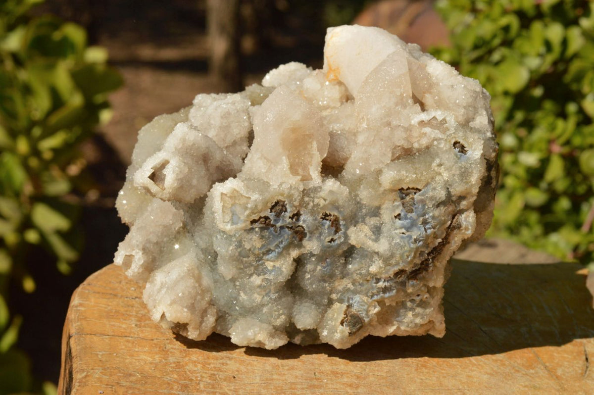 Natural Dog Tooth Calcite On Drusy Quartz Cluster x 1 From Alberts Mountain, Lesotho - TopRock