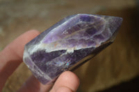 Polished Chevron Amethyst Points x 6 From Zambia - Toprock Gemstones and Minerals