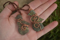 Polished  Copper Wire Wrapped Leopard Stone Eagle Pendants  x 6 From Zimbabwe - Toprock Gemstones and Minerals