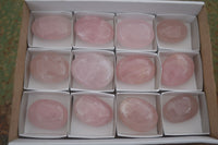 Natural Large Gemmy Pink Rose Quartz Palm Stones  x 12 From Madagascar - Toprock Gemstones and Minerals