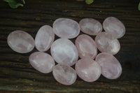 Natural Large Gemmy Pink Rose Quartz Palm Stones  x 12 From Madagascar - Toprock Gemstones and Minerals