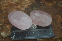 Natural Large Gemmy Pink Rose Quartz Palm Stones  x 12 From Madagascar - Toprock Gemstones and Minerals