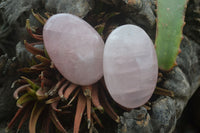 Natural Large Gemmy Pink Rose Quartz Palm Stones  x 12 From Madagascar - Toprock Gemstones and Minerals