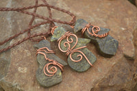 Polished  Copper Wire Wrapped Leopard Stone Eagle Pendants  x 6 From Zimbabwe - Toprock Gemstones and Minerals