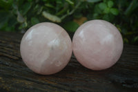 Polished Pink Rose Quartz Spheres  x 4 From Madagascar - Toprock Gemstones and Minerals