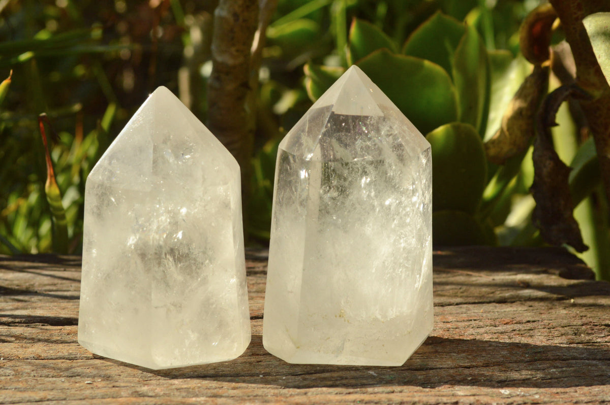 Polished Semi Optic Quartz Points With Rainbow Inclusions x 6 From Madagascar - TopRock