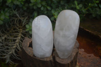 Polished Rock Crystal Quartz Standing Free Forms  x 4 From Madagascar - Toprock Gemstones and Minerals