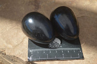 Polished Schorl Black Tourmaline Eggs  x 6 From Madagascar - Toprock Gemstones and Minerals
