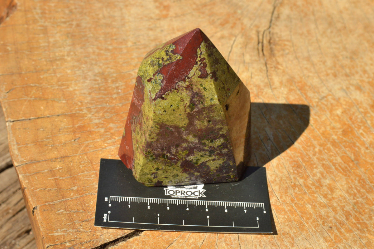 Polished Bastite (Epidote & Piedmontite) Dragon Blood Stone Points x 3 From Tshipise, South Africa - TopRock