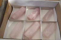Polished Pink Rose Quartz Points x 6 From Ambatondrazaka, Madagascar - Toprock Gemstones and Minerals