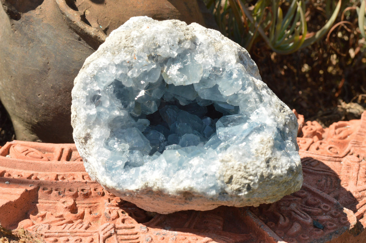 Natural Blue Celestite Geode Specimen x 1 From Sakoany, Madagascar - TopRock