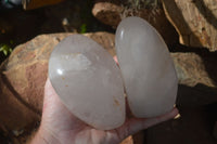 Polished Rock Crystal Quartz Standing Free Forms  x 4 From Madagascar - Toprock Gemstones and Minerals